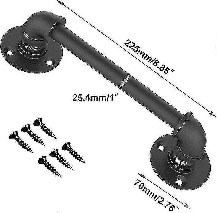30cm Sliding Door Handle Black Door Handle Retro Barn Door Handle ...