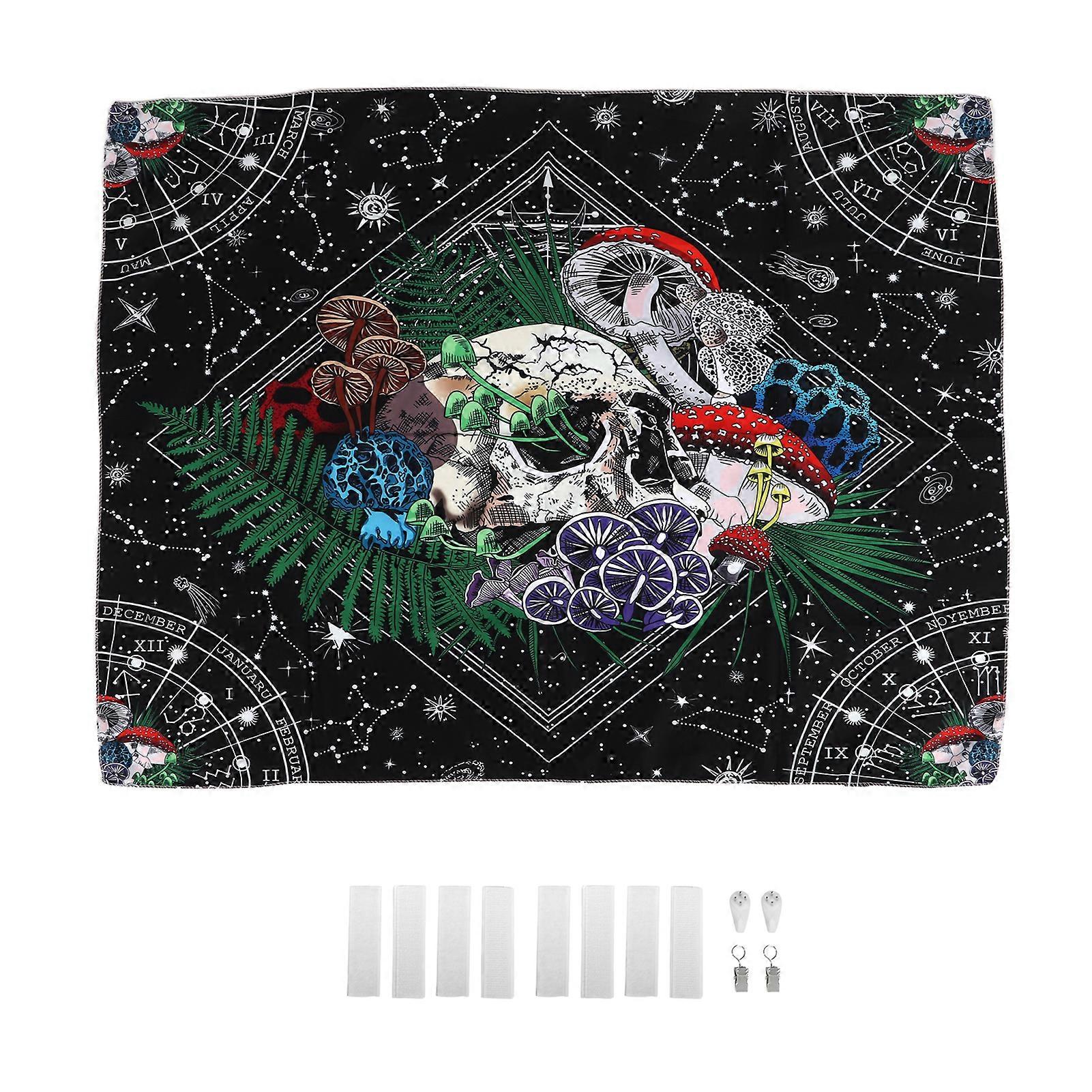 Decorative Tapestry Colorful Mushroom Skull Pattern Soft Lightweight Exquisite Beautiful Backdrop