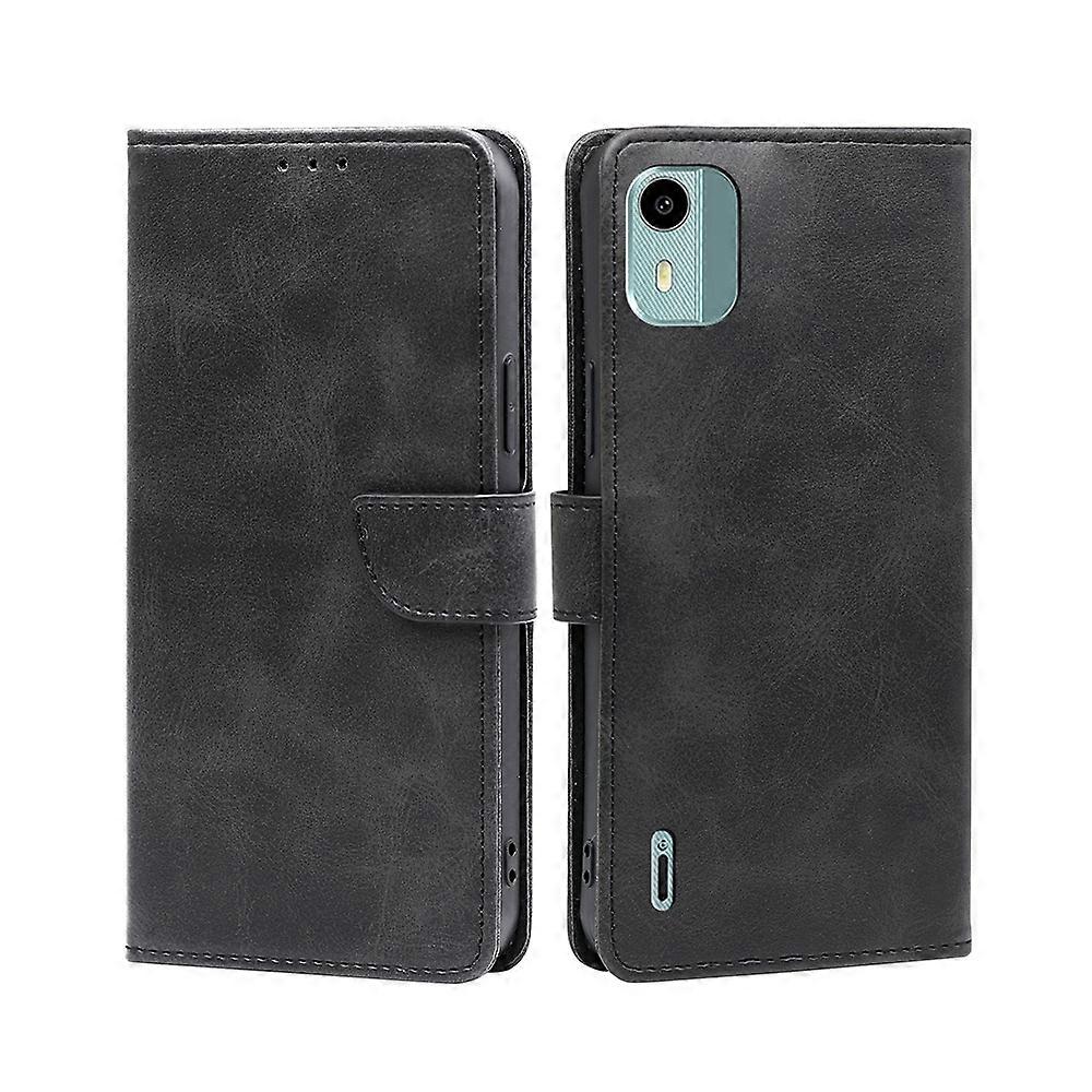 For Nokia C12 Calf Texture Buckle Flip Leather Phone Case