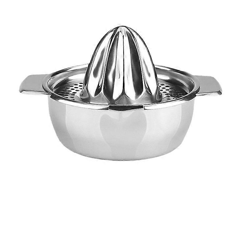 Manual Citrus Press 18/10 Stainless Steel with Collection Container - Dishwasher Safe, Easy to Clean and Use