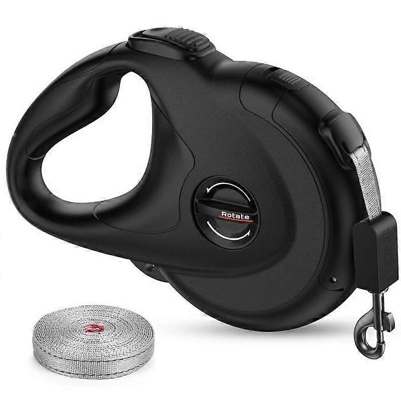 Retractable dog leash 4m max weight 50kg nylon strap with locking button for dogs