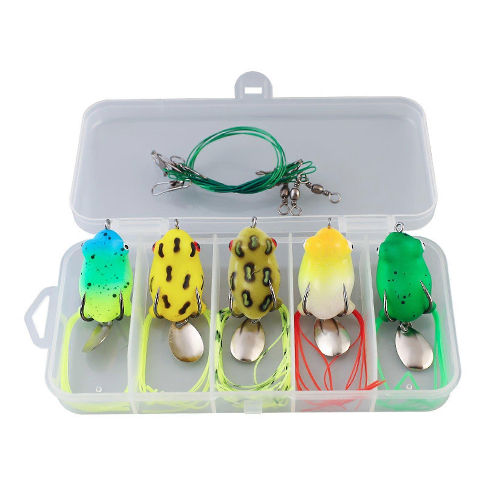 Frog Lures Set for Freshwater Fishing Lifelike Design with Sharp Hooks Artificial Frog Shadow for Fishing in River Lake Reservoir and Stream