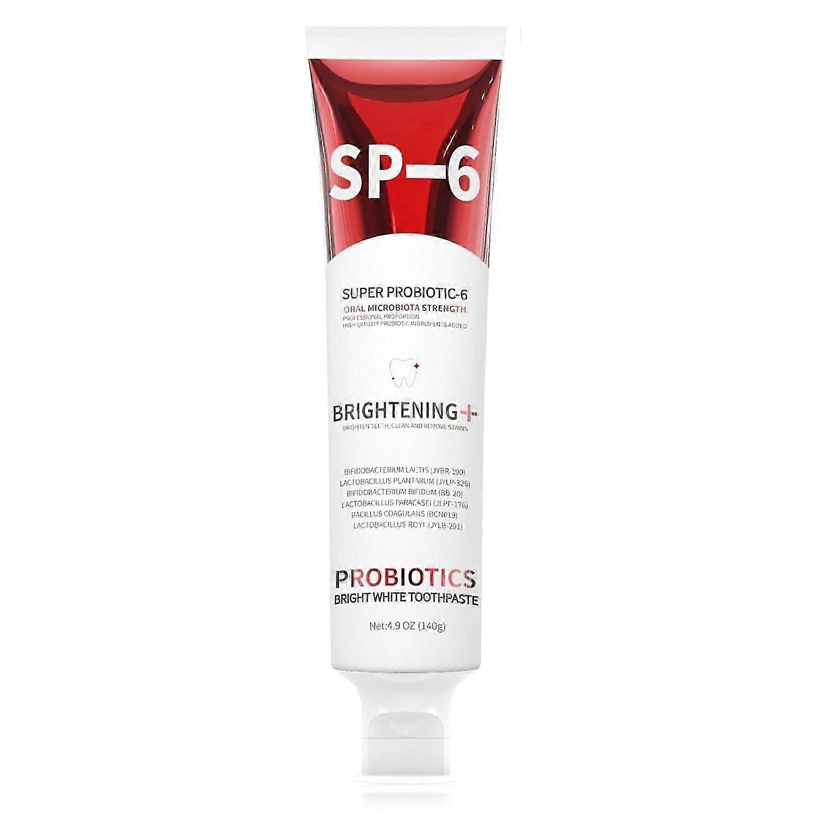 SP-6 Probiotic Whitening Toothpaste, Sp-6 Ultra Whitening Toothpaste για λεύκανση δοντιών, φρέσκια αναπνοή και υγεία των ούλων, γεύση φρέσκιας μέντας χωρίς φθόριο