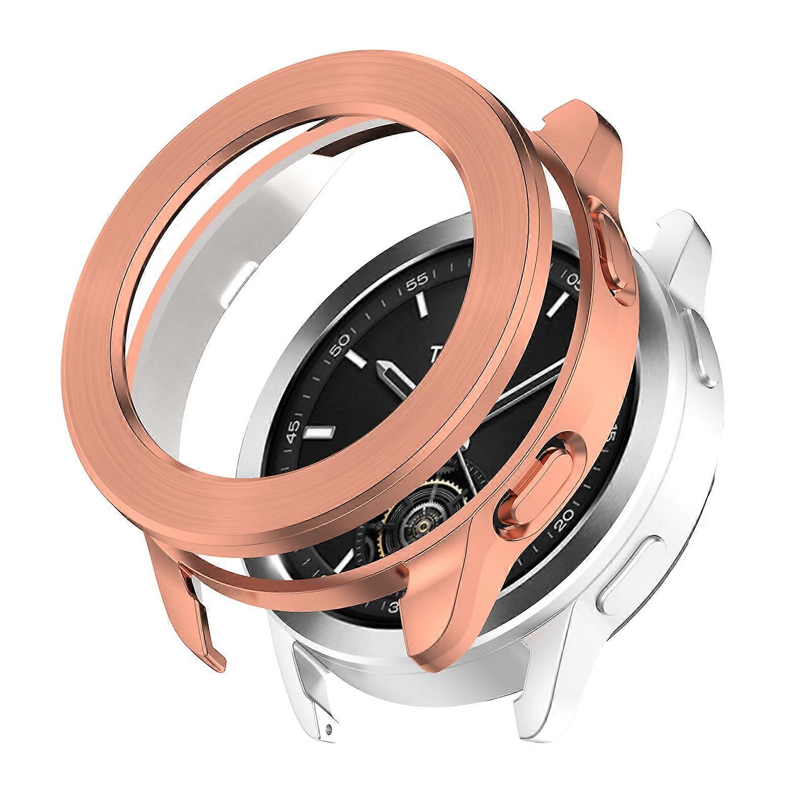 Screen Protector Case For Watch S 3 Full Coverage PC Bumper for Smartwatch Protective Cover Case Rose Gold