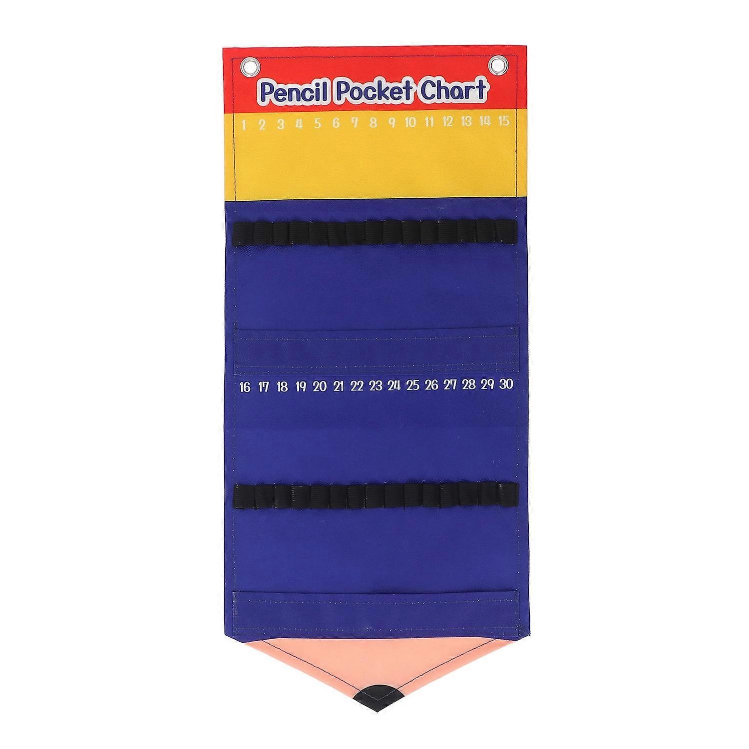 Pencil Pocket Chart Classroom Pencil Dispenser Organizer Holder Wall Pocket for Kids Teachers School