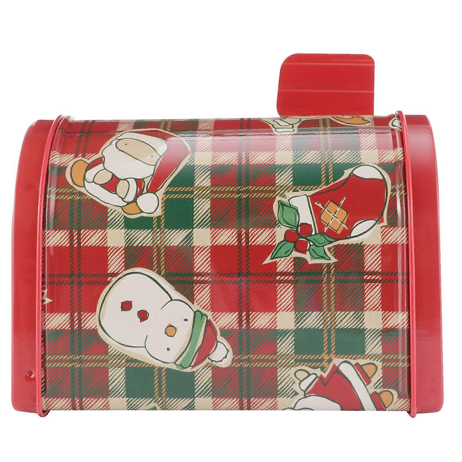 1pc Chrismast Iron Mailbox-shaped Packing Box  Candy Boxes Gift Wrapping Case
