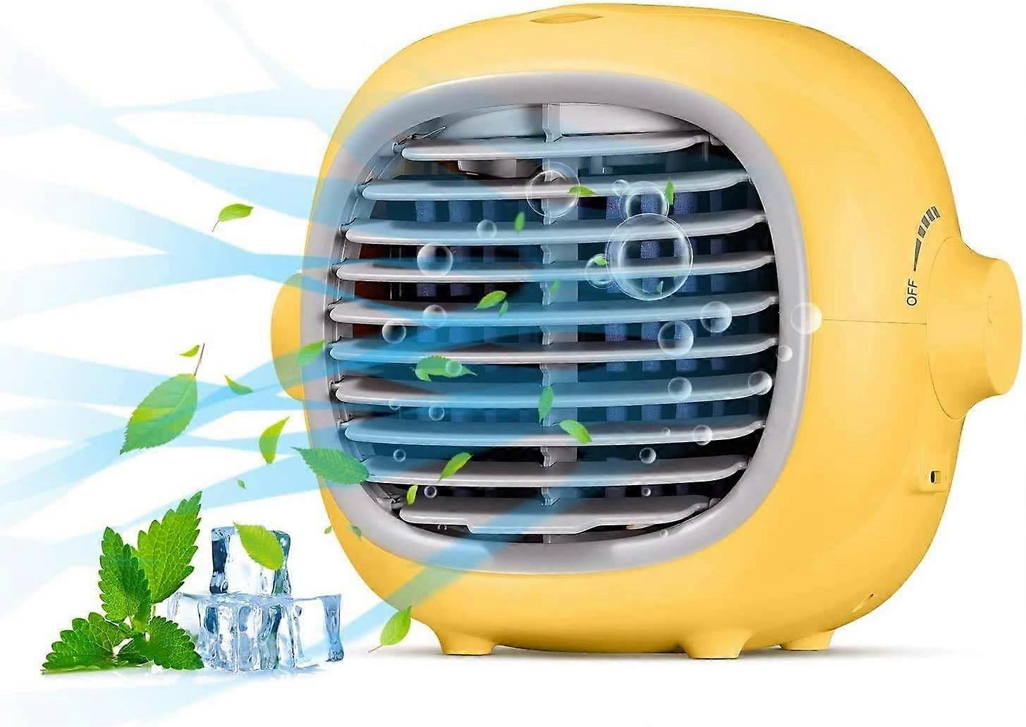 Portable Air Conditioner Fan Evaporative Portable Cooler Fan Space Cooler Fan Quiet Desk Fan with USB Recharged