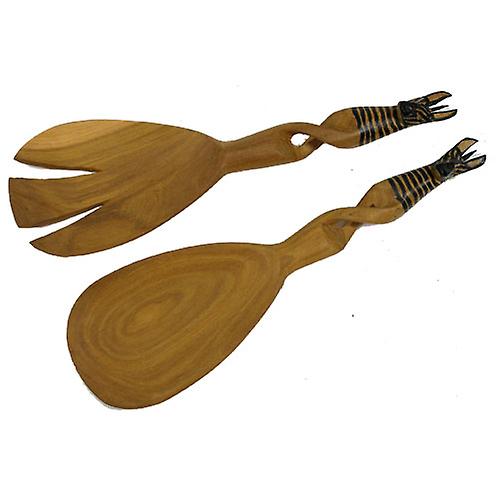 12 Inch Twig Salad Servers Jedando Handicrafts
