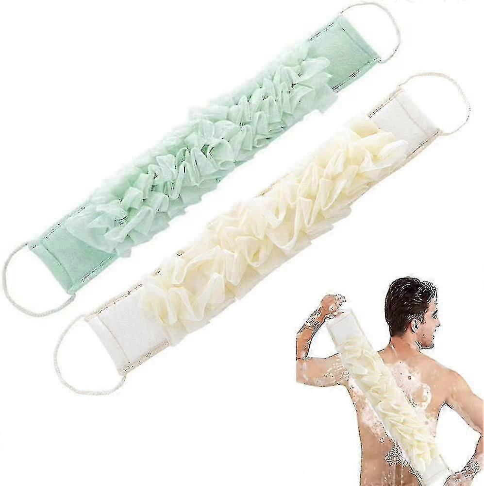 Exfoliating Body Scrubber Belt, 2 Pcs Back Scrubber Bath Shower, Sponge Back