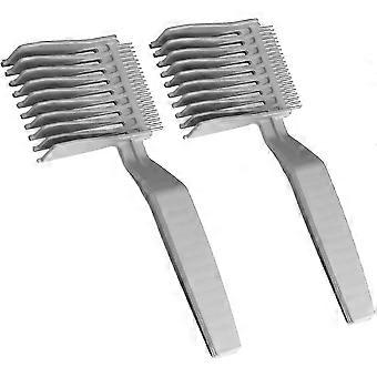 2pcs Barber Fade Combs,professional Hair Cutting Comb Heat Resistant Flattop Comb Clipper Comb Curved Positioning Comb F Walkbee A B