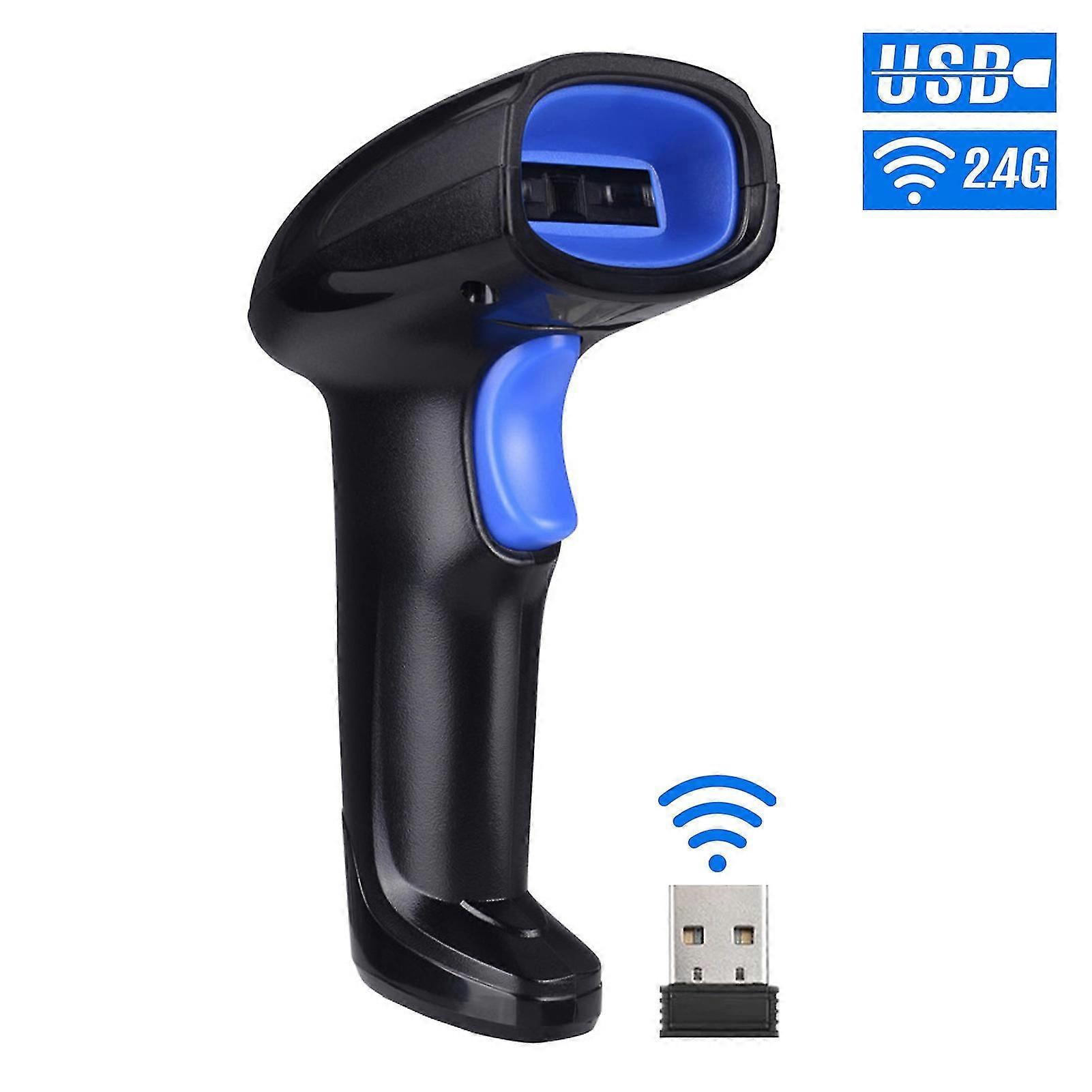 2.4G Wireless and USB Wired Barcode Scanner, 1D Automatic High-Speed Scanning for Retail & Logistics