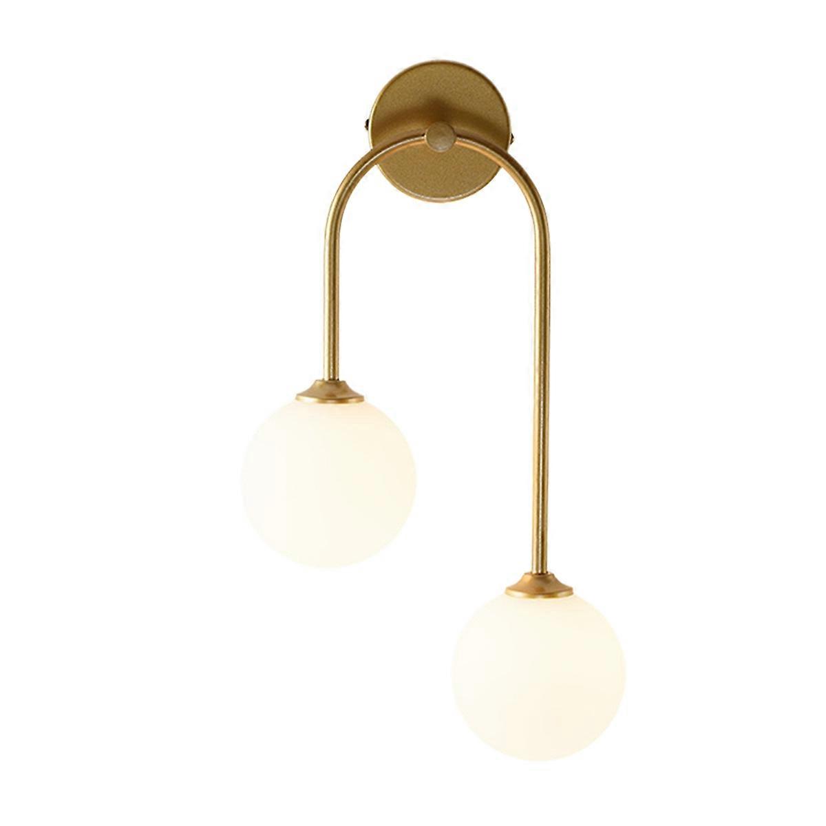 2-Light Glass Globe Decorative Wall Lamp Vanity Light A White Light