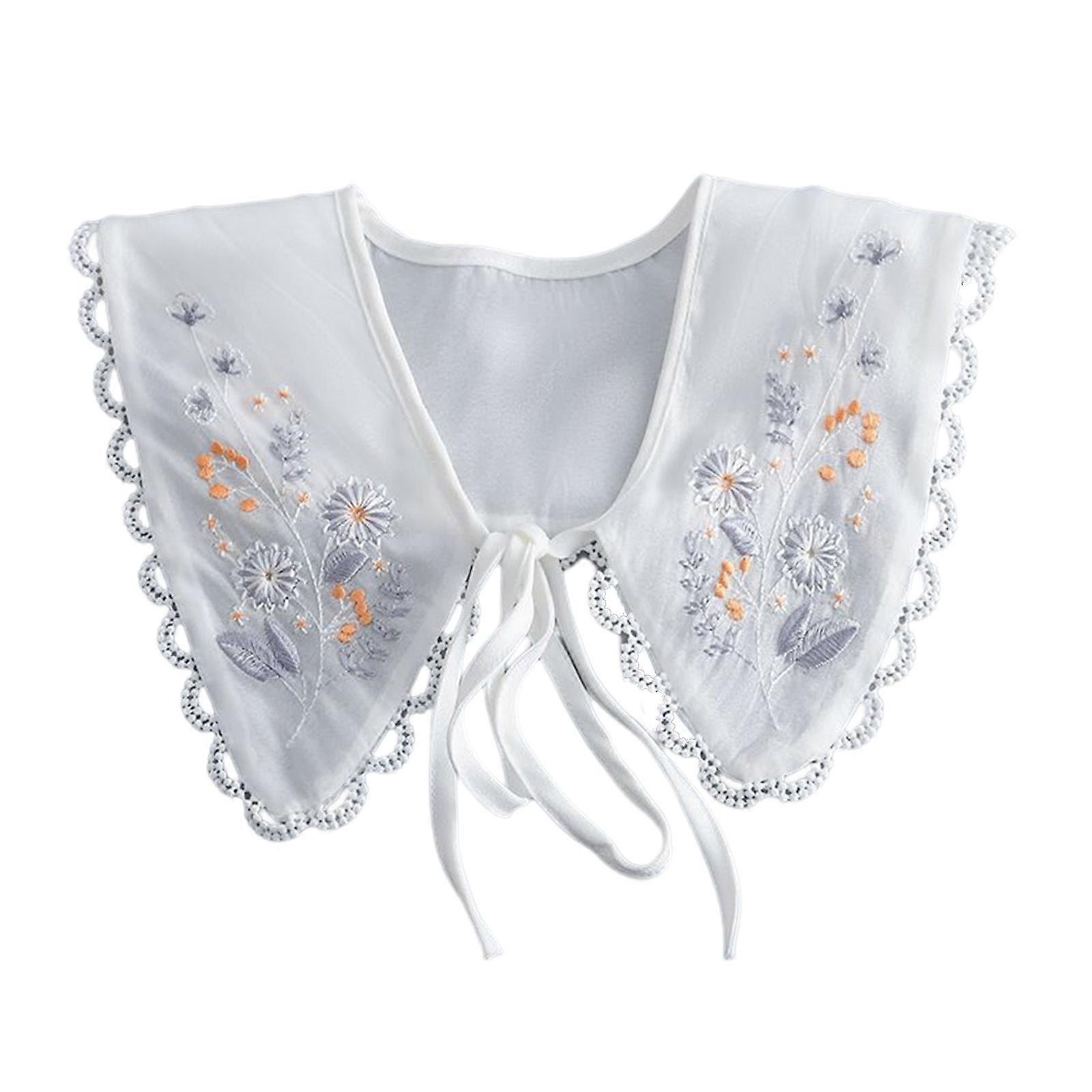 רקמת תחרה לבנה פרח שמלת סוודר צווארון דקורטיבי בגדי תפירה צווארון לקצץ בעבודת יד diy תחרה חומר לבן