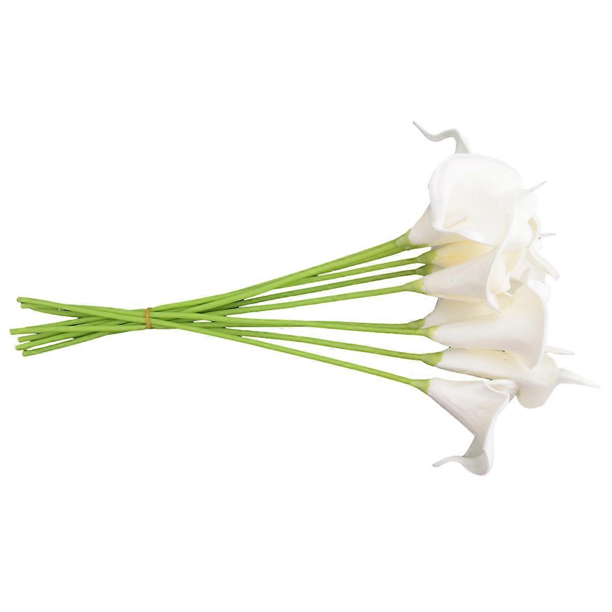 20Pcs White Lily Flowers with Latex Materials for Home&Kitchen