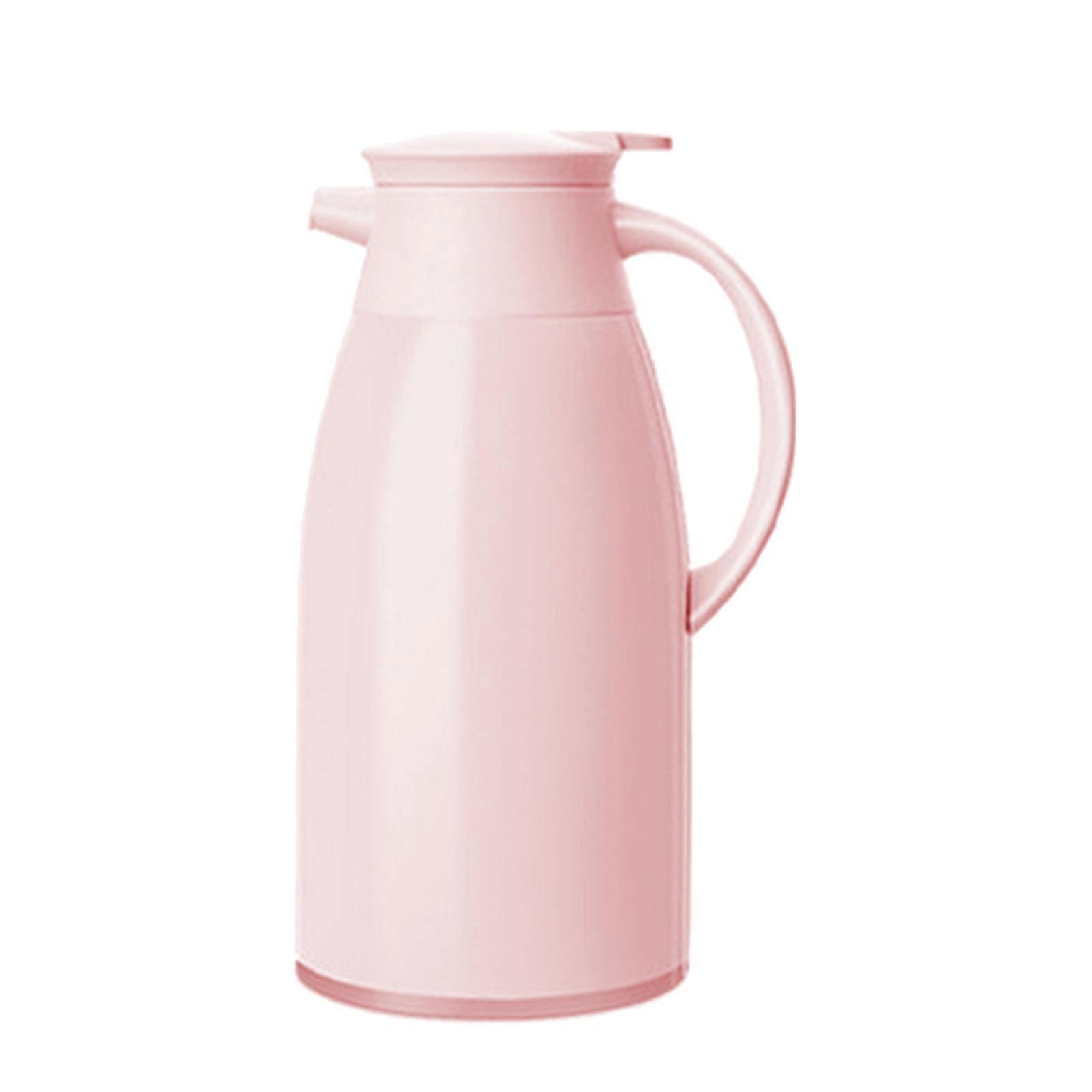 1L/1.6L/1.9L Büyük Kapasiteli Isı Yalıtım Tencere Su Isıtıcısı Taşınabilir Isı Çaydanlık Çay Termos Cam Astar Pembe