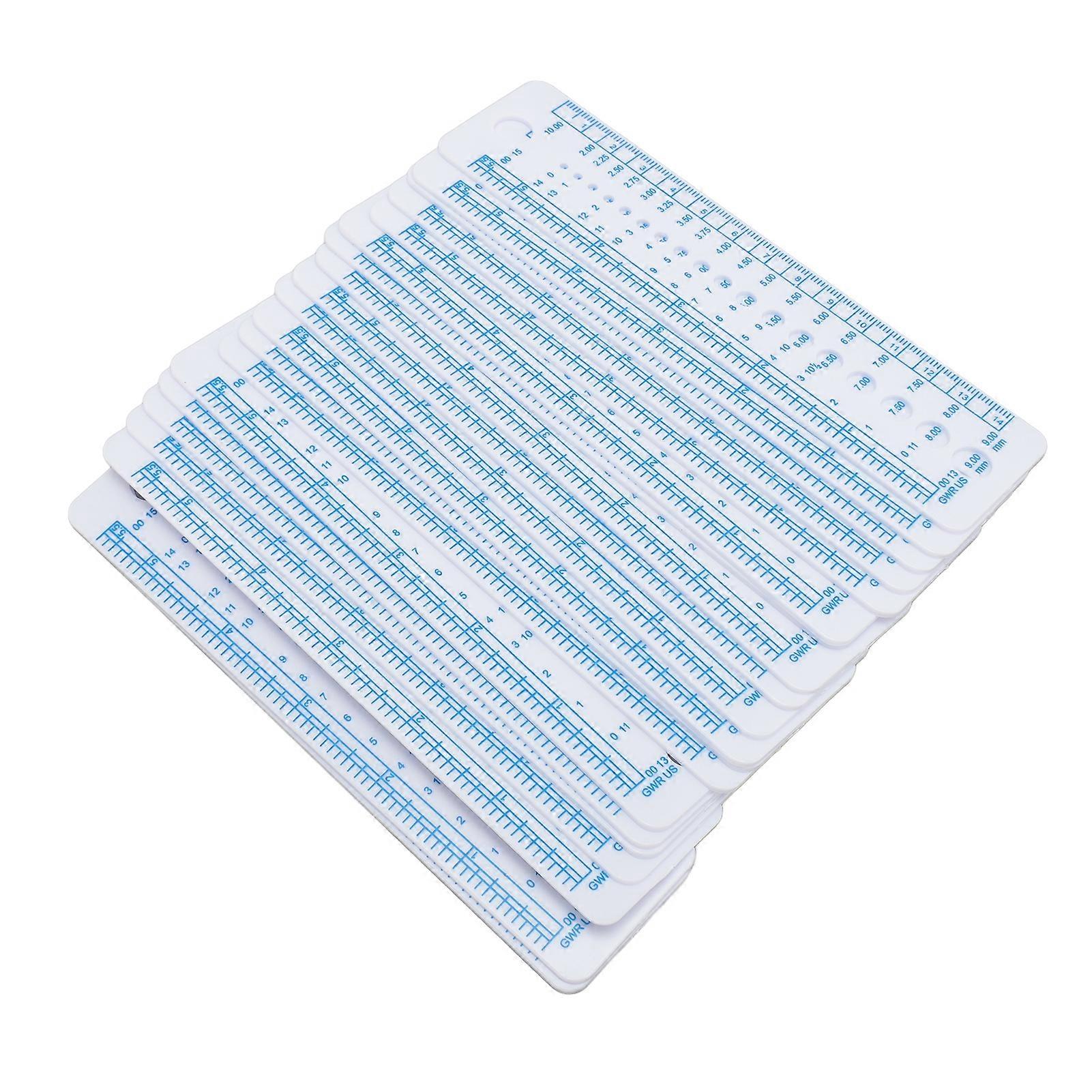 20pcs Knitting Needle Gauge Ruler Soft Plastic Knit Measure Size Ruler DIY Needle Sizer Measuring Tool for Patchwork 