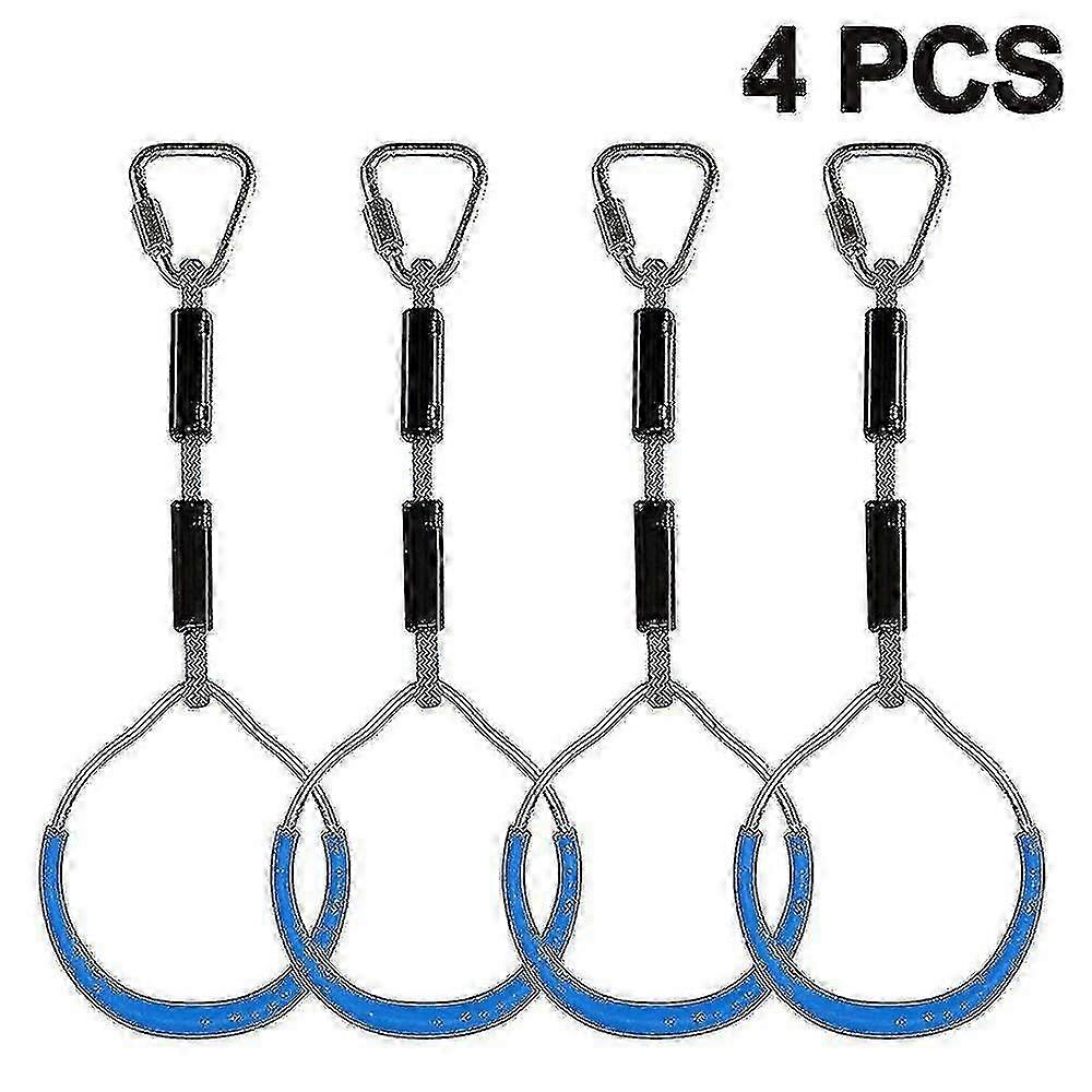 Colorful Swing Gymnastic Rings - 4 Pack Outdoor Backyard Play Sets Playground Equipment Compatible With Ninja Course, Monkey Ring, Climbing -GSL