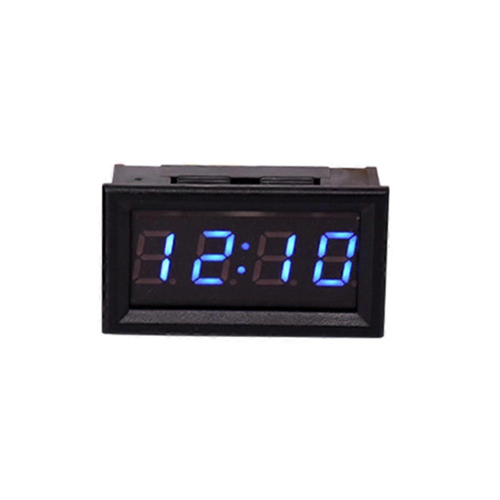 Digital Car Clock Auto Electronic Clock 24h LED Digital Display Power-Off Memory Function Used for Motorcycle for Cars  Blue