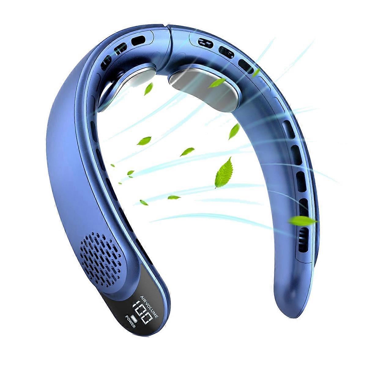Rechargeable Neck Fan, Personal Fan with LED Display, 3 Speeds with 4000mAh Battery,for Women, Men T