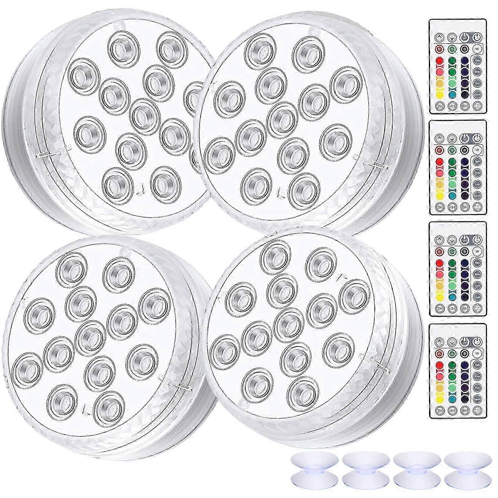 For 2023 - Submersible LED Light, 4 Pack Waterproof LED Light with Remote Control RGB Color Changing Pond Light