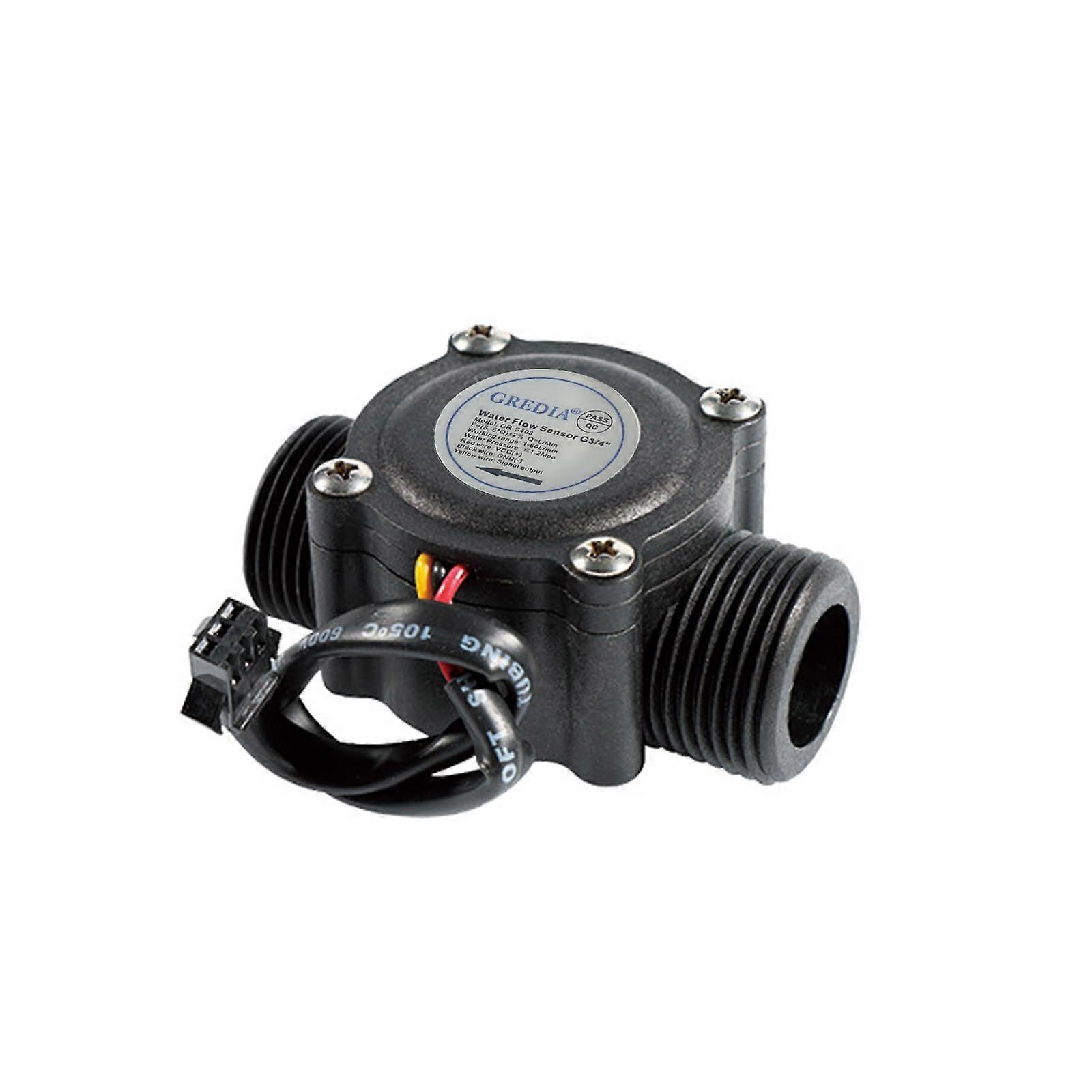 3/4" Food Grade Water Flow Sensor for Industrial Applications, Accurate Measurement, Compatible with PVC and Stainless Steel