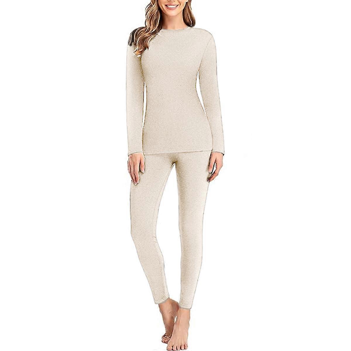 Thermal Underwear for Women Long Johns Winter Warm Fleece Lined Base Layer Set Cold Weather Top and Bottom