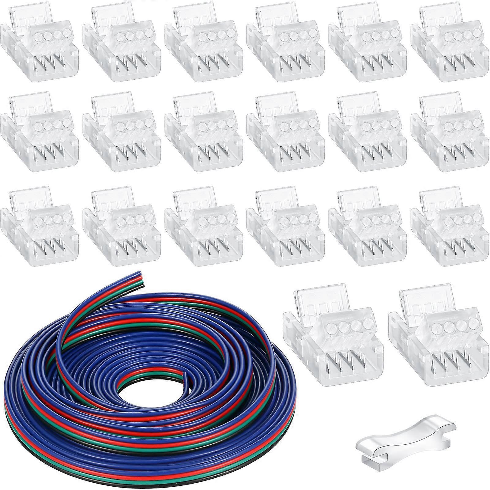 20 Pack Transparent LED Strip Connector for Track Lighting 10mm