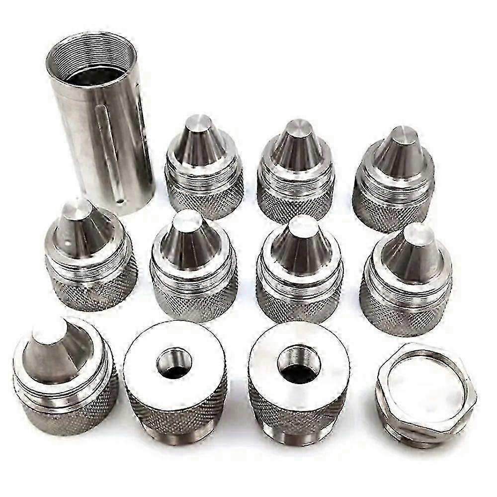 طقم فلتر الوقود من الفولاذ المقاوم للصدأ مقاس 10 بوصات مع أغطية ملولبة 1 / 2-28 5 / 8-24 - مصيدة مذيبات شديدة التحمل - فضة