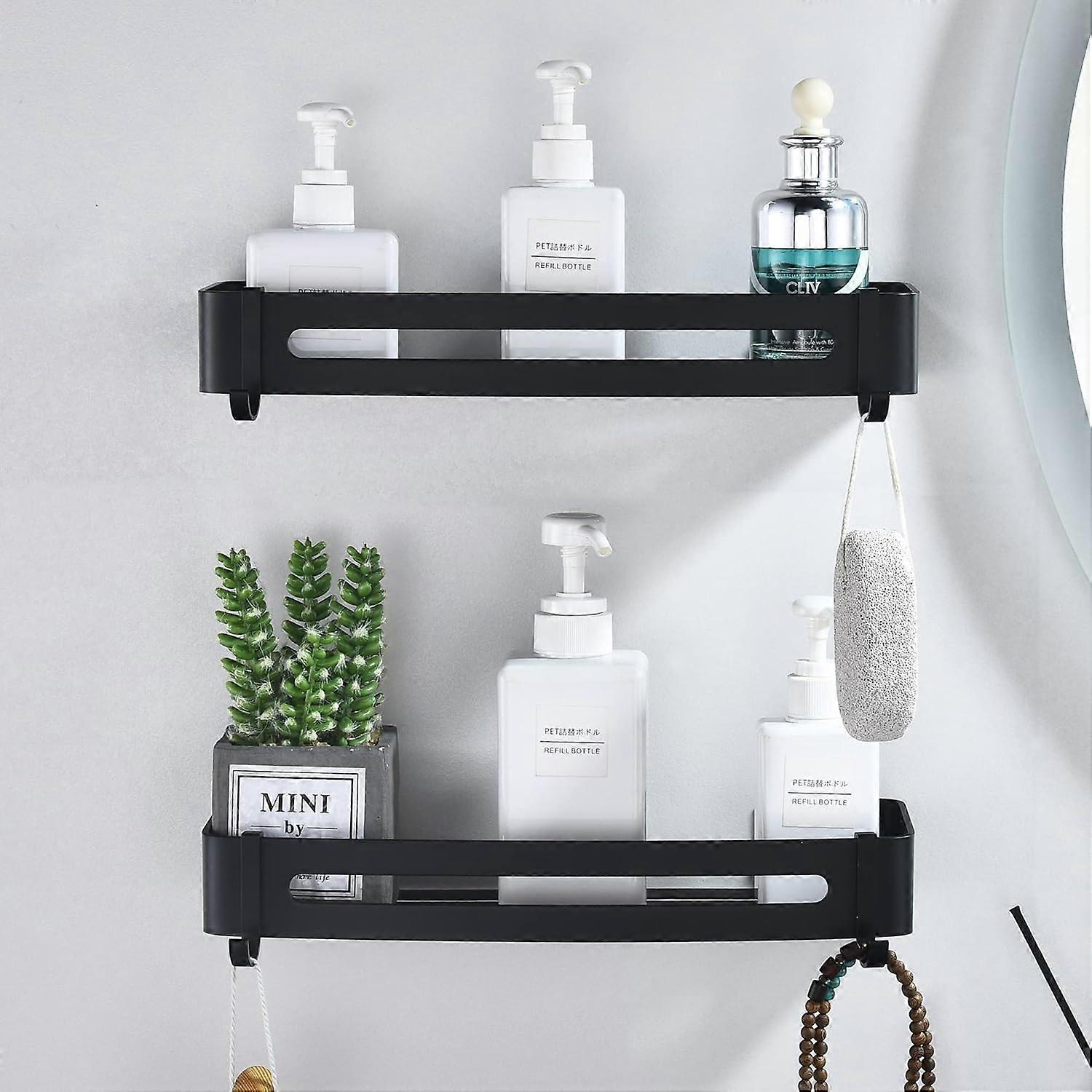 Wall shelf-surrounded rectangular (black) double layer-(note black when placing an order)