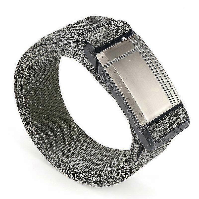 حزام رجالي عارضة فضي غطاء معدني نايلون وزرة حزام HR