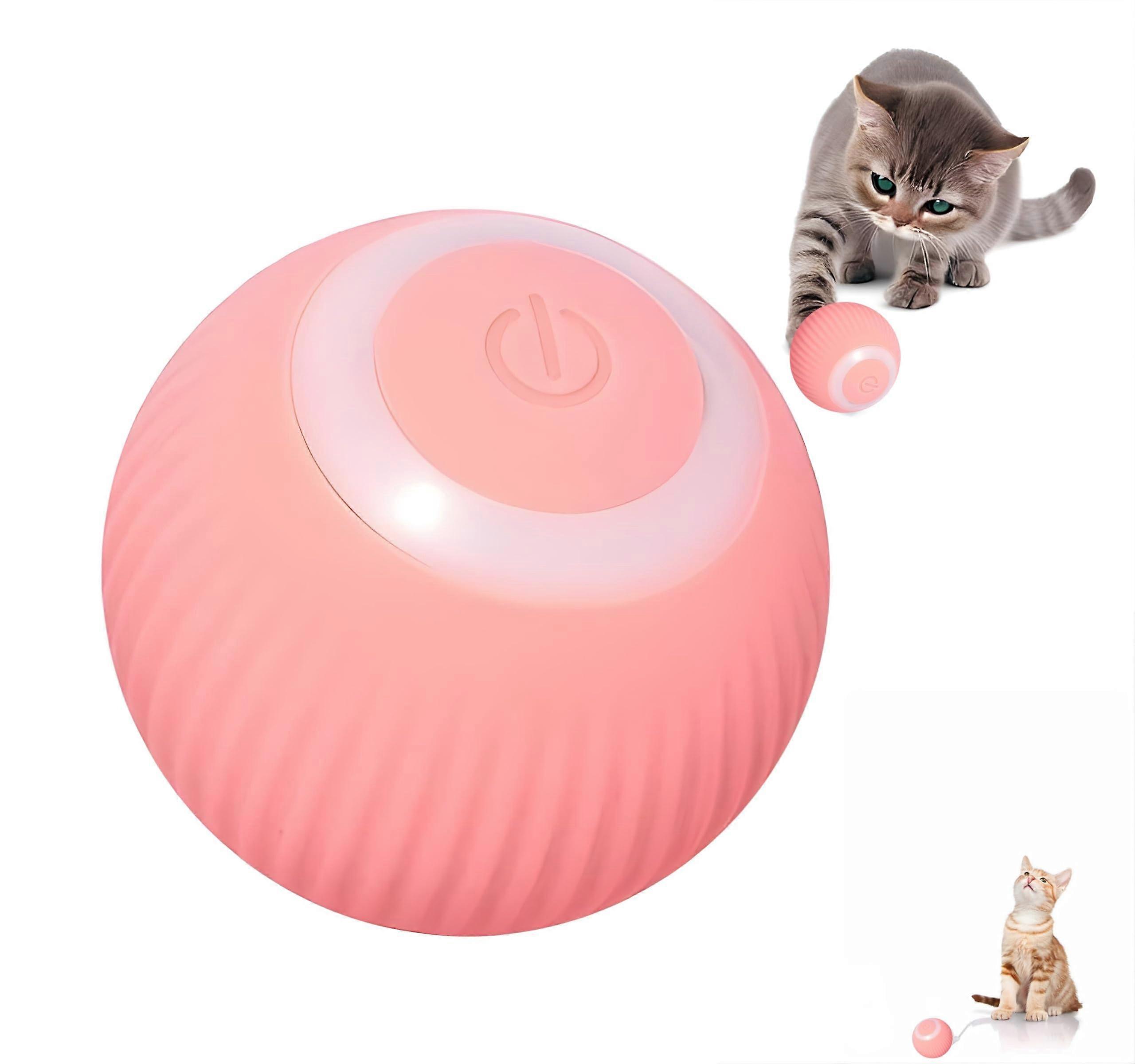5th Generation Interactive Pink Cat Toy - Automatic Rolling Smart Ball for Adults, Movement Activated, Agile Movement