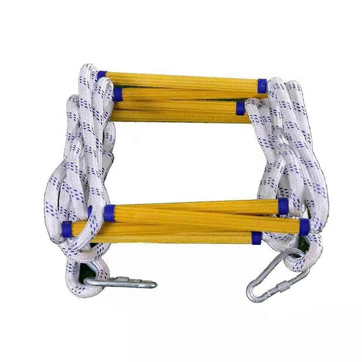 Rope Ladder,Emergency Ladders Escape Ladder with Hoofor Climbinescape from Window and Balcony/6M