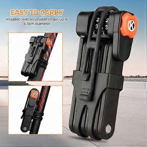 XXL folding lock bicycle lock combination lock with holder security level 15