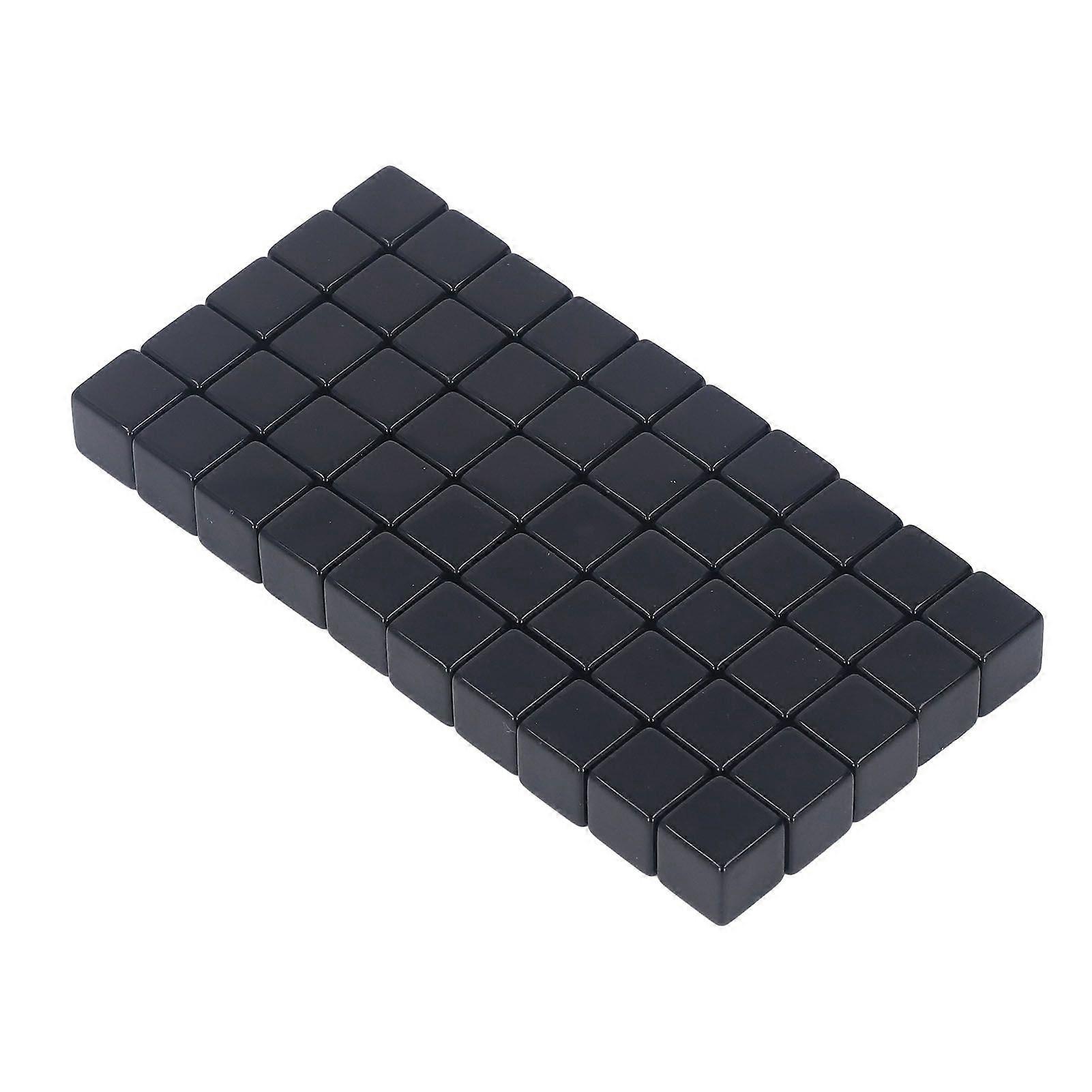 50 Pcs Black Square Dice, Write-On, Wipe-Off Dice for Board Games