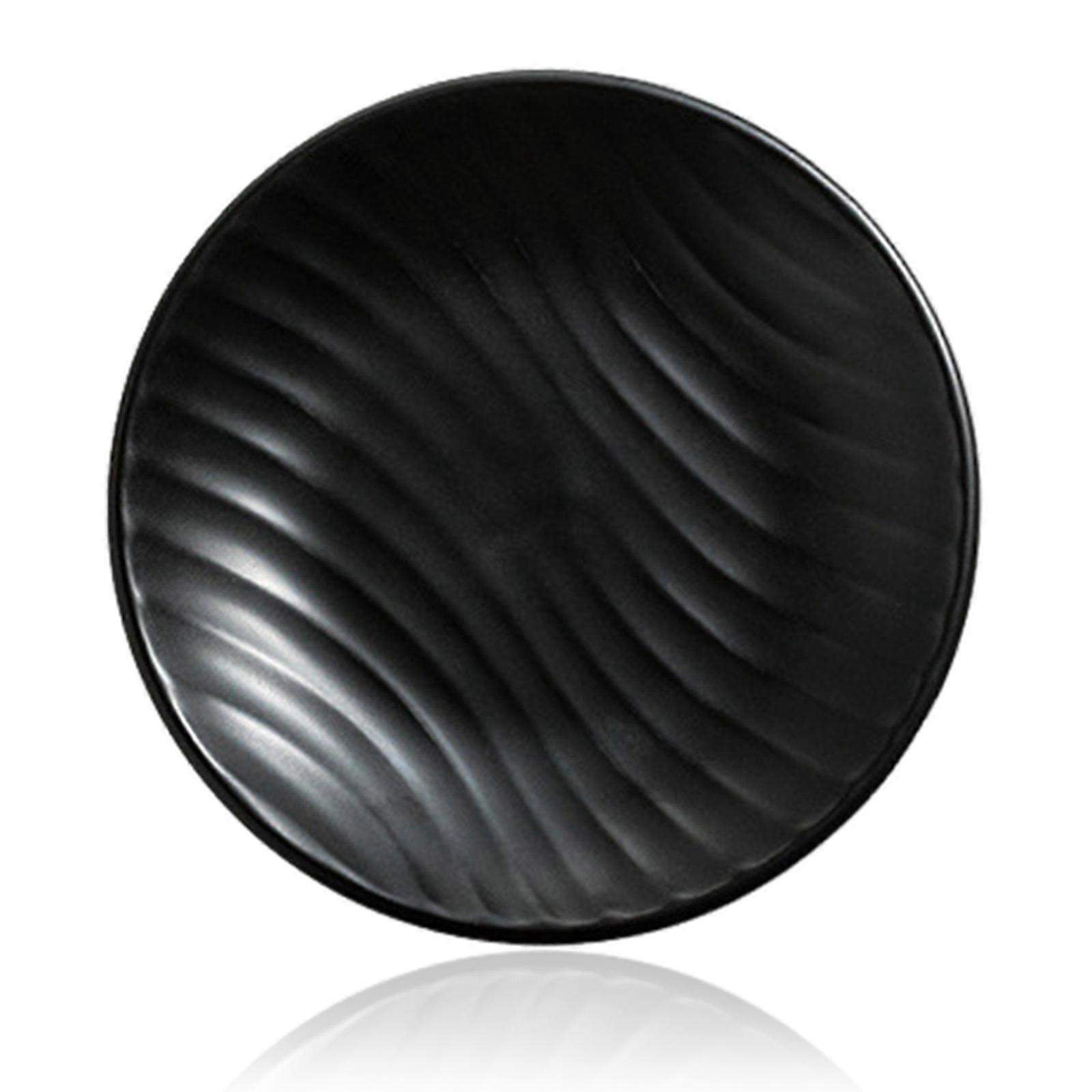 Chic Round Soap Dish, Modern Minimalist Striped Design Ceramic Tray
