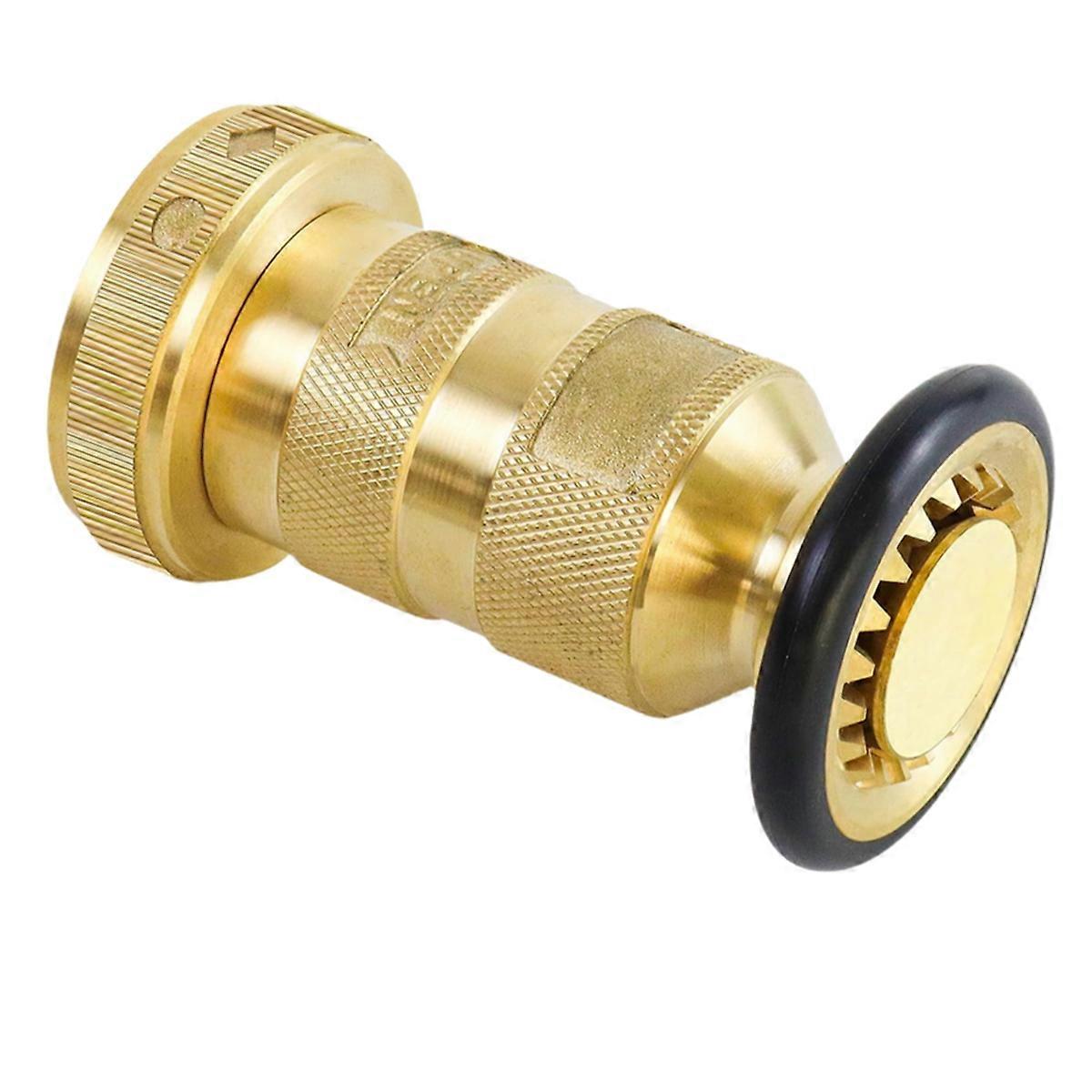 Fire Hose Nozzle 1-1/2 Inch NPSH/NPT Fire Hose Nozzle 100 Psi 75 Gpm Brass Fire Equipment Jet Fog Sprays Nozzle