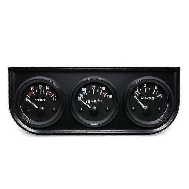 52mm Triple Kit 3 In 1 Volt Gauge Water Temp Gauge Oil Pressure Gauge With Temppressure Sensor 3 In1 Car Meter For 12v Racing