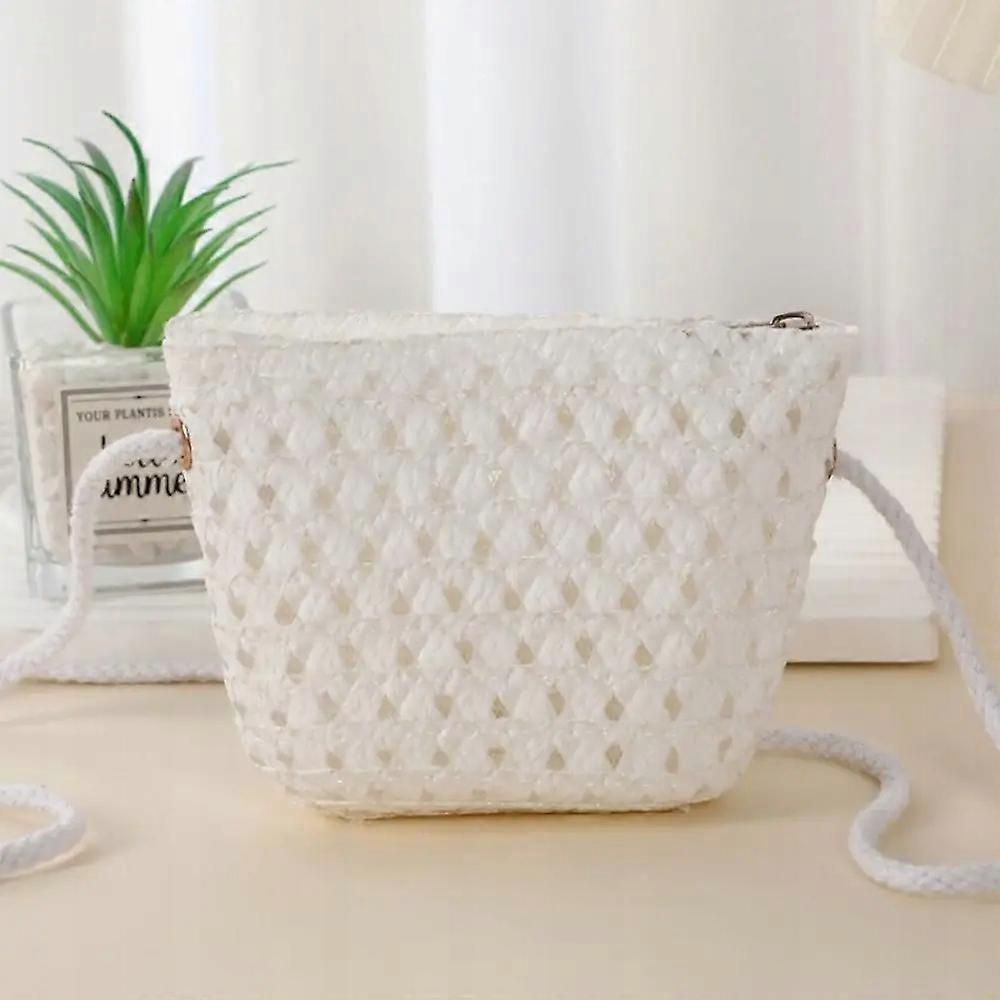 תיק קש מיני חם חלול ארוג ביד כתף תיק Crossbody תיק Kid Summ