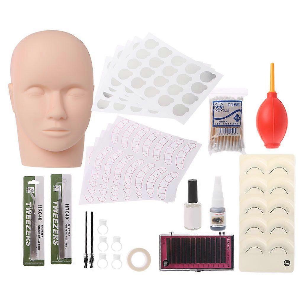 عارضة أزياء شبه دائمة رمش كاذب رموش تمديد مكياج التدريب للرأس K
