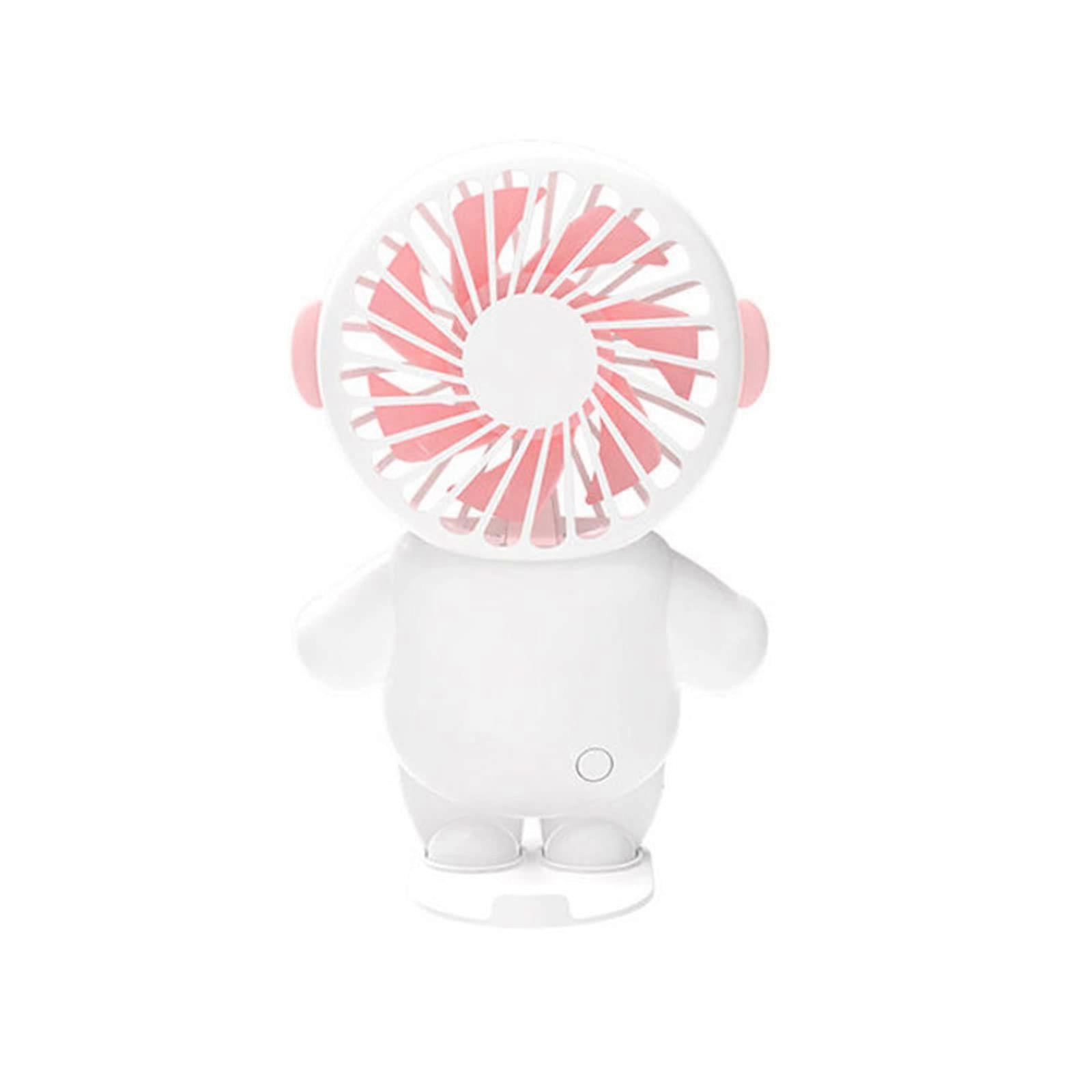 USB Rechargeable Mini Fan, 3 Speed Handheld and Desktop Electric Fan, Silent Operation, USB Charging Cable, Pink Color