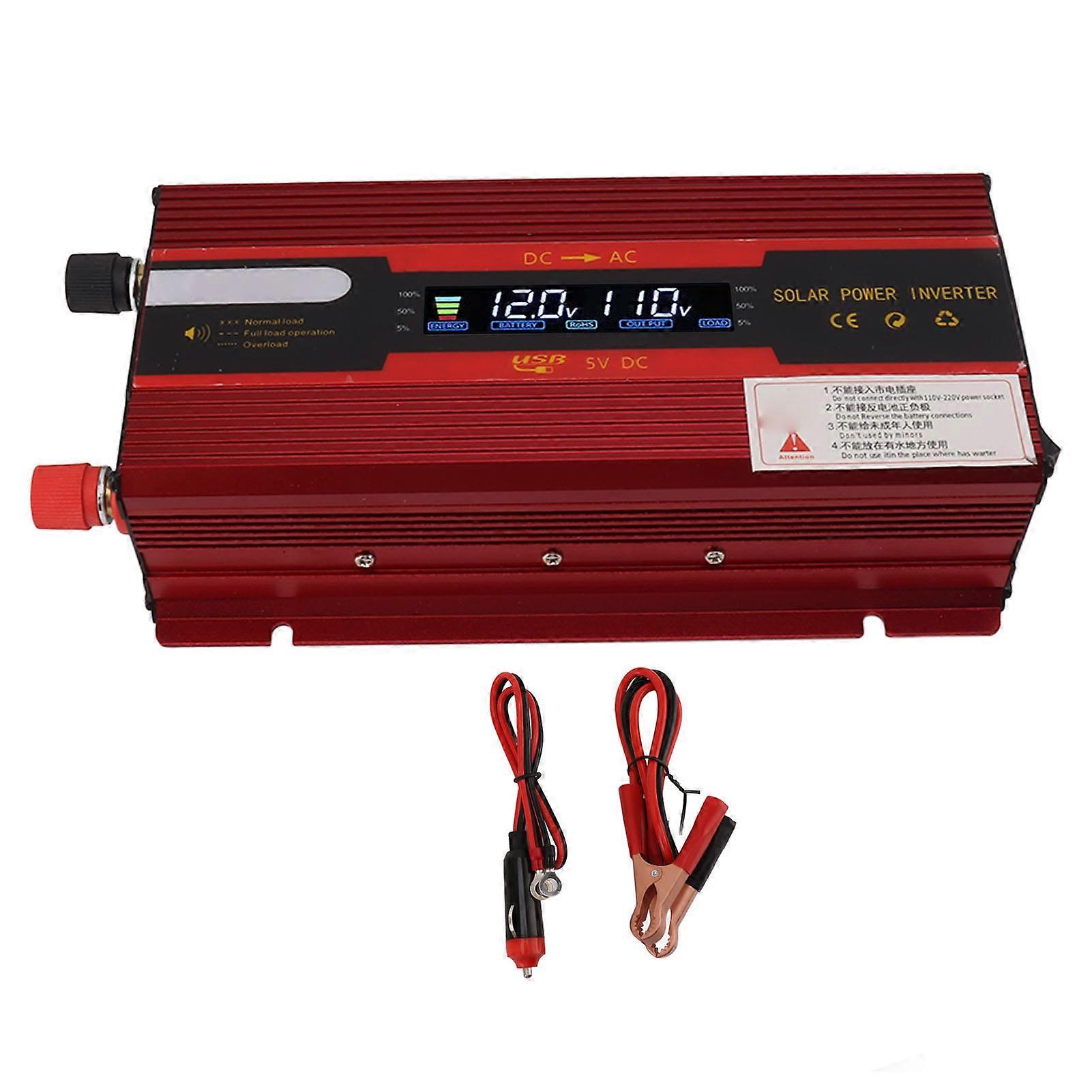 Car Inverter Red LCD Display Multifunctional Protection 4000w 12v 24v to Inverter for Vehicles