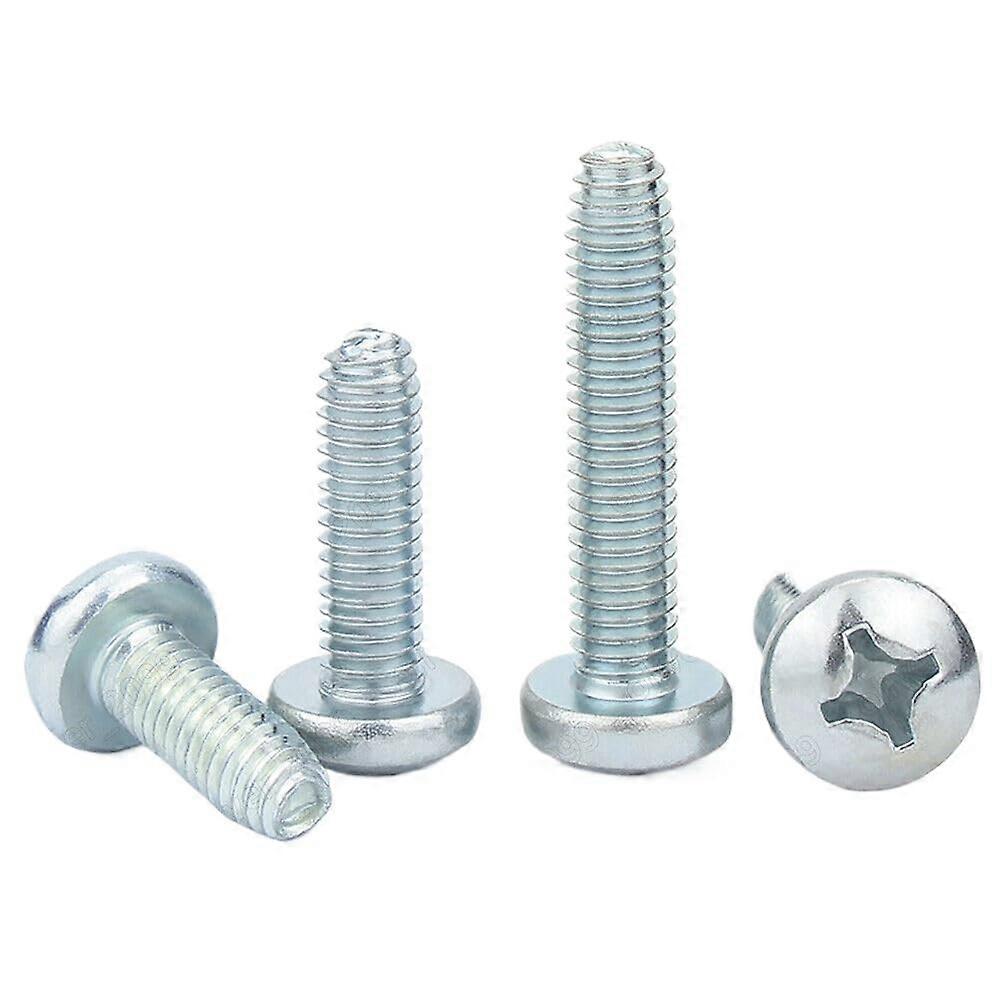 Galvanized Steel Phillips Cross Pan Head Thread Forming Rolling M2M6 Screws (M6 x 20mm,100) M6 x 20mm 100.0