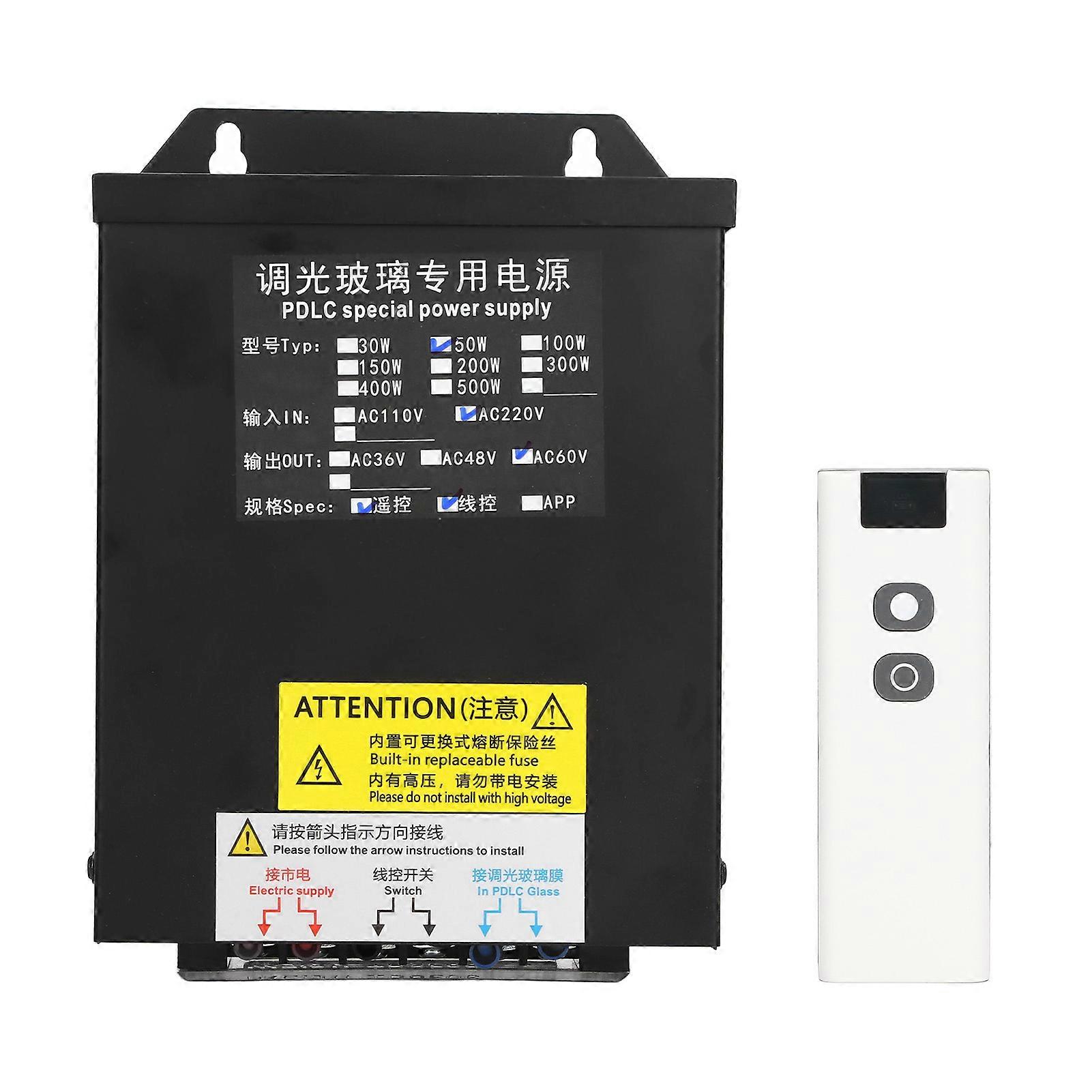 Smart Power Supply with Remote Control Receiver Intelligent PDLC Glass Power Supply 50W