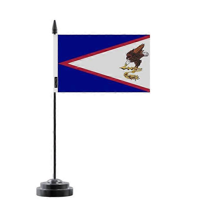 American Samoa Table Flag – 14 x 21 cm – Polyester – Black Plastic Base