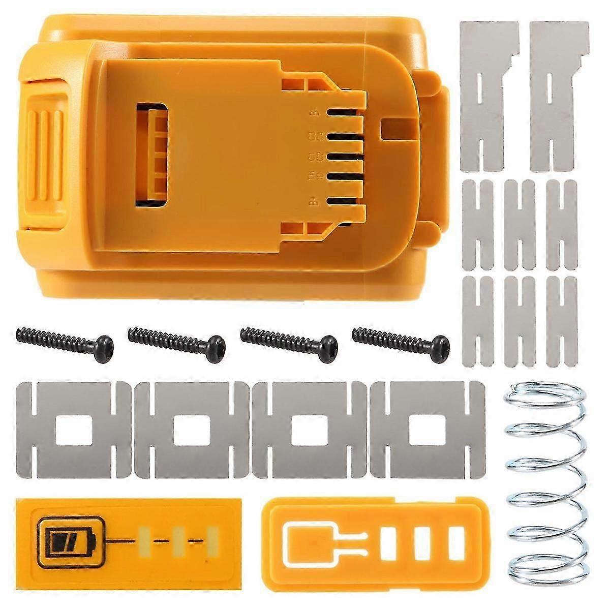 Akkumulátorcsere műanyag tok DeWalt 20V DCB201, DCB203, DCB204, DCB200 18V Li-Ion akkumulátorfedél alkatrészekhez 3A 4A 5A-hoz