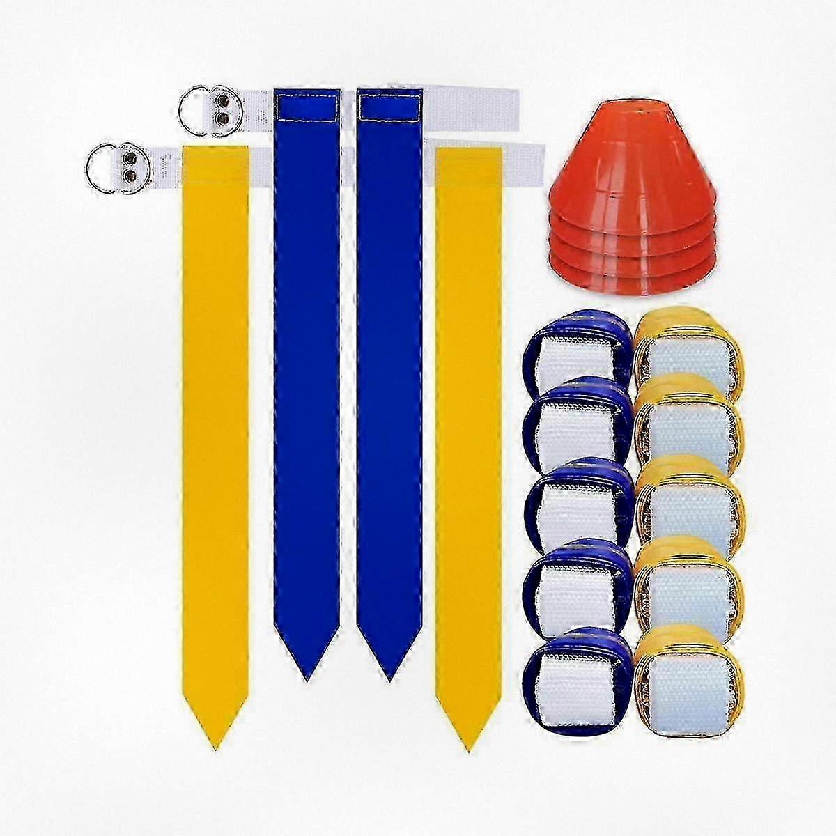 Complete Flag Football Gear Set for 10 Players with Belts and Flags, Ideal for Indoor and Outdoor Training Sessions