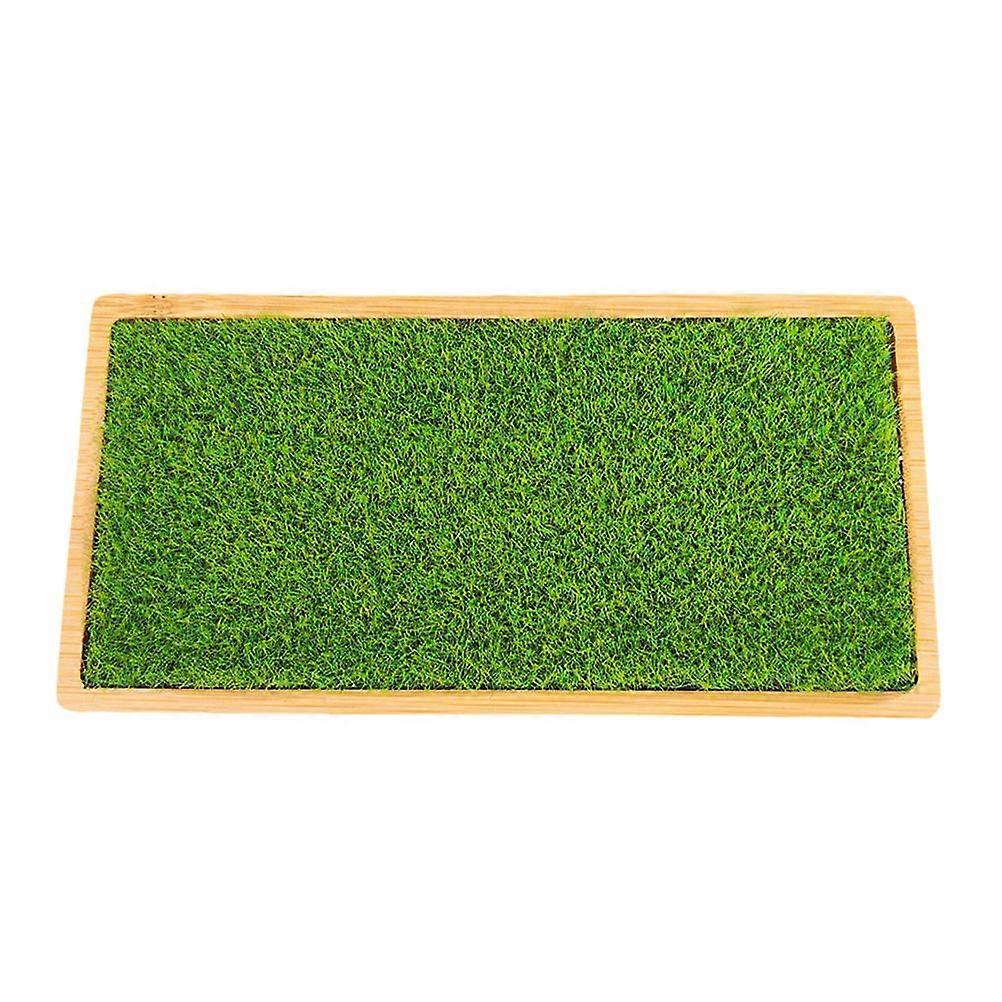 Bamboo Tray Desktop Figurine Model Base Resin Small Ornament Artificial Grass Tray Action Figures Display Stand for Home Decor and Jewelry Storage