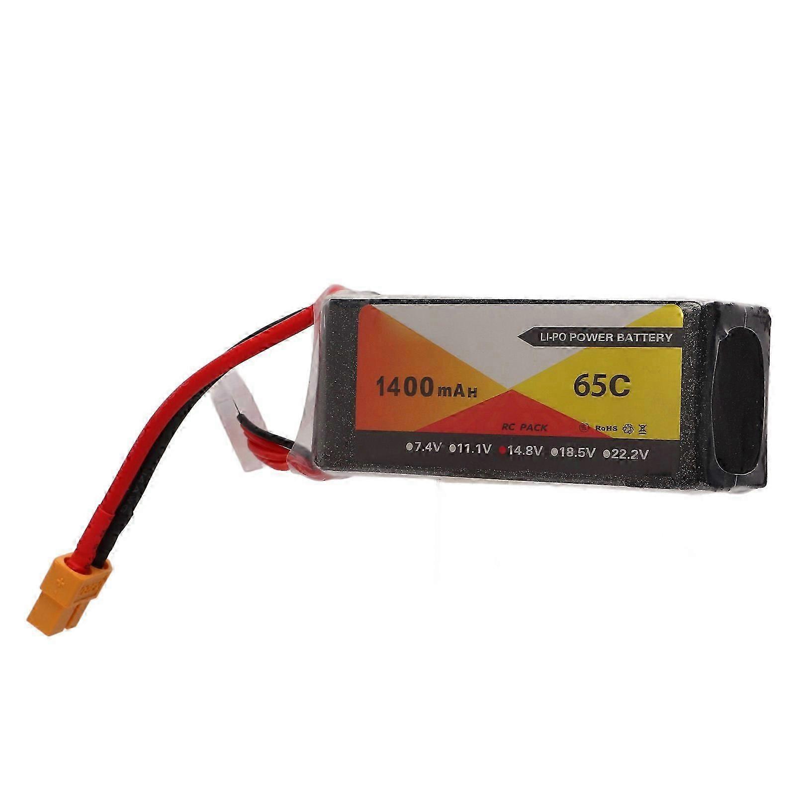 4s Lipo电池1400mah 14.8v 65c Rc Lipo电池组带Xt60插头,适用于Rc直升机飞机
