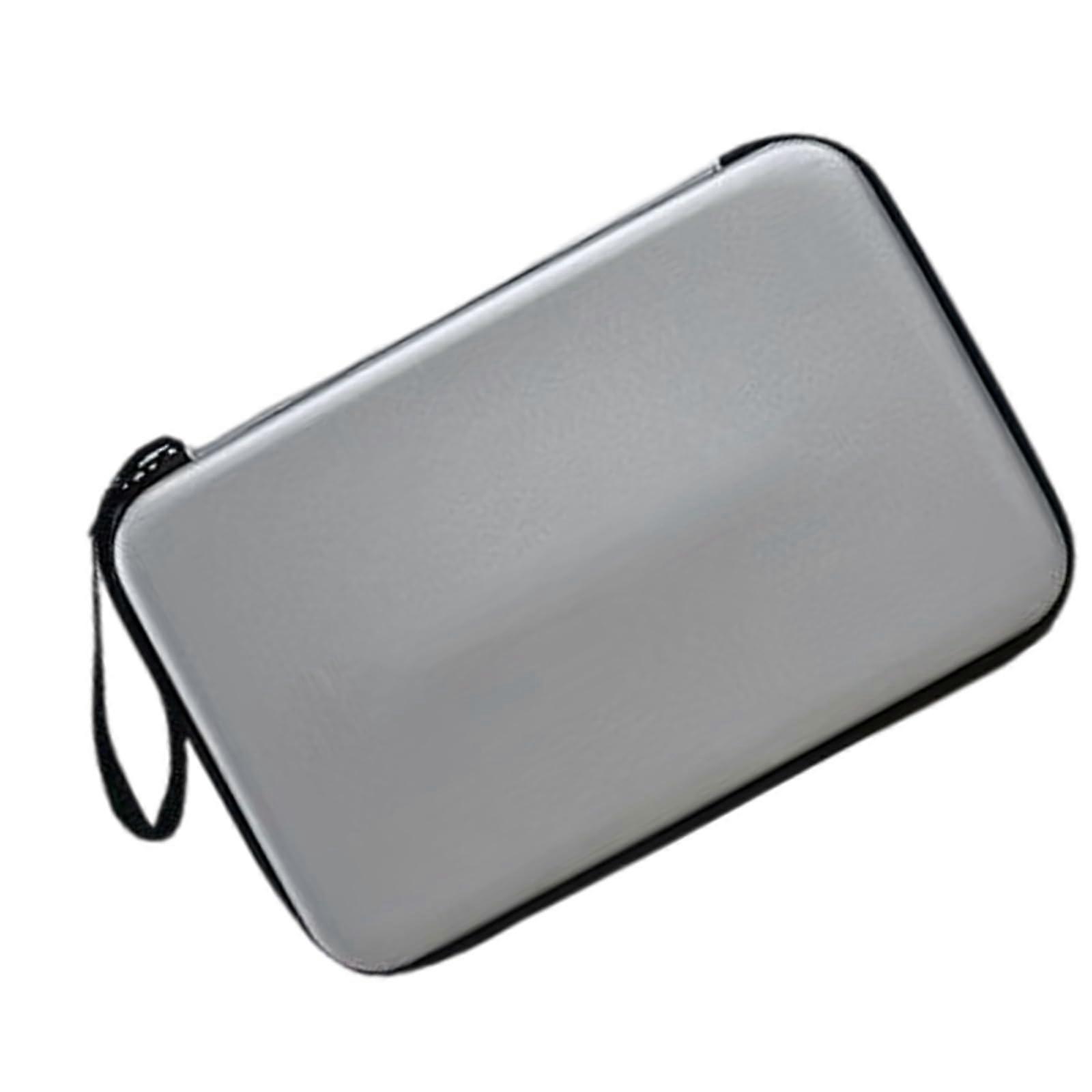 Quadratic pocket for table tennis racket for ping pong paddle, storage bag, waterproof, table tennis paddle, hard case, zipper, handbag silver