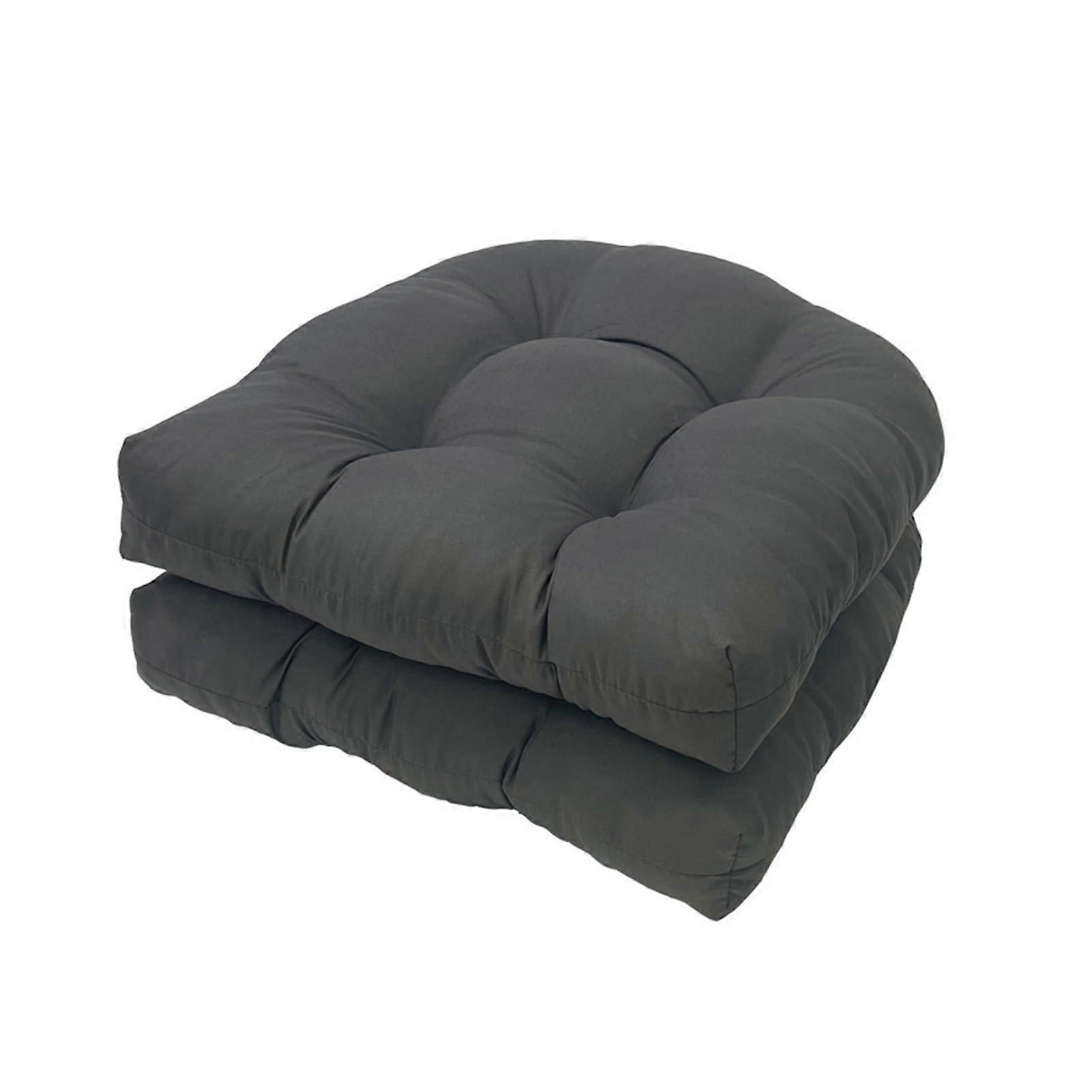 Chair Cushions Set of 2, Dark Grey Armchair Back and Seat Cushions, 48 x 48 cm for Outdoor Use